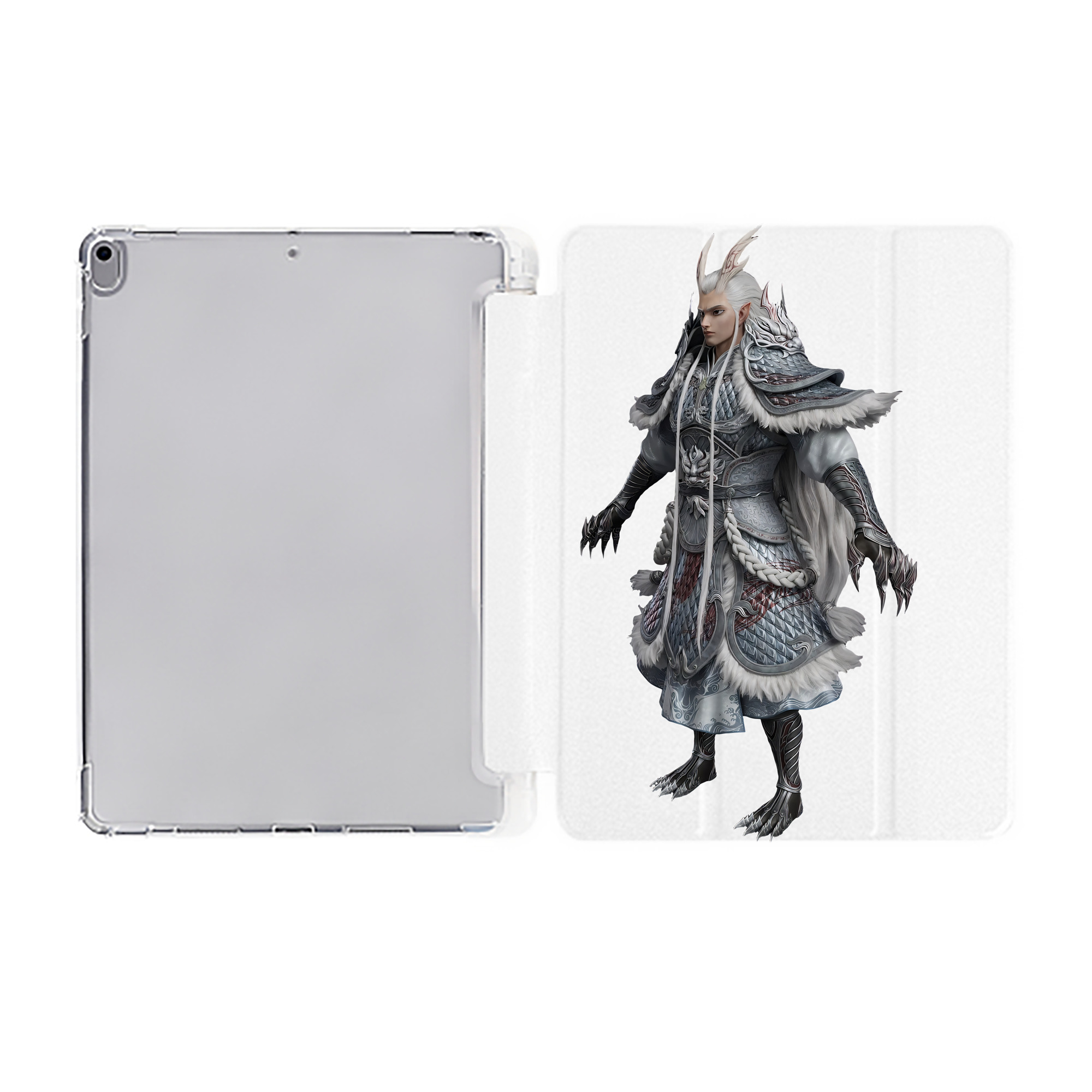 （画像用） Ne Zha 2 ナタ 魔童の大暴れ IPad ケース ペン収納付き 三つ折りスタンド PUレザー×シリコン 対応機種9.5/10.5/10.9インチ